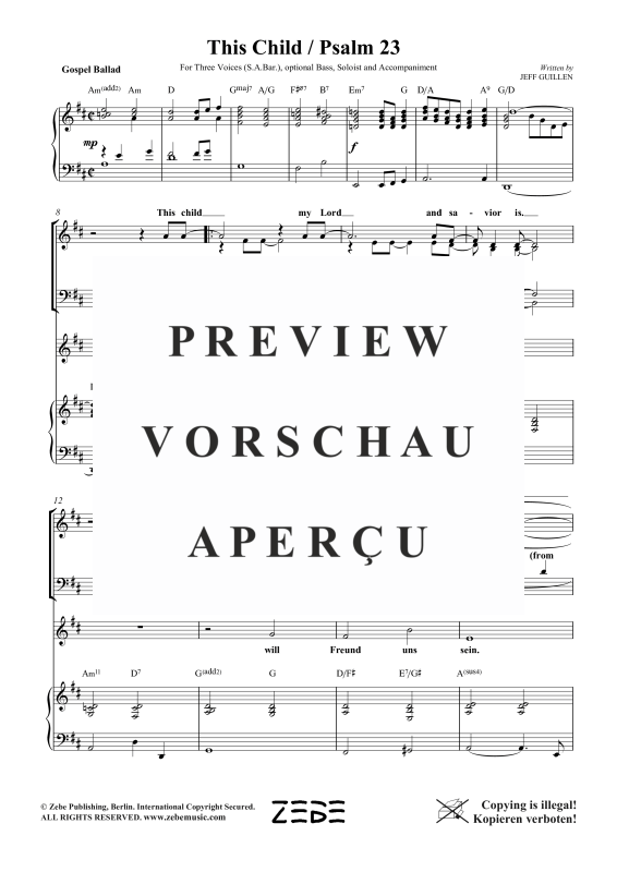 gallery: This Child (Gott wird ein Kind) Psalm 23, , Gemischter Chor und Klavier