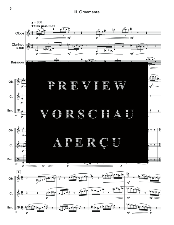 Product gallery: Page 11 of 11 Seven Shards, , (woodwind trio oboe/flute, clarinet and bassoon)