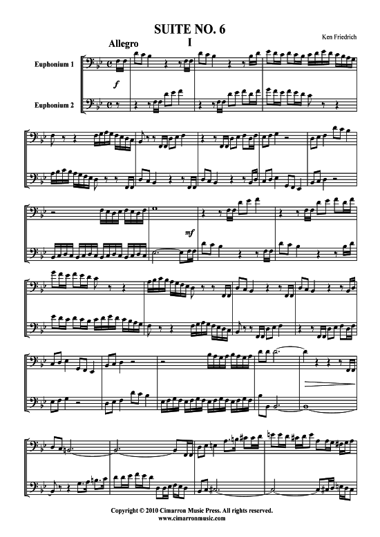 Product picture to: Suite Nr. 6 in Bb Kenneth Friedrich