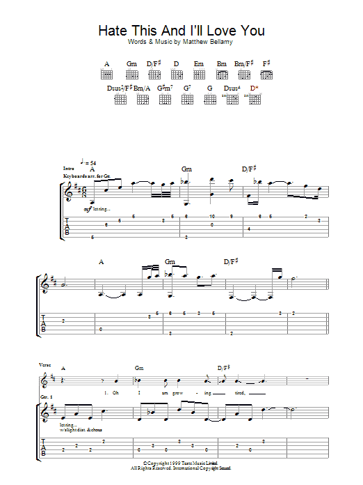 Produktgalerie: Seite 1 von 1 Hate This & I'll Love You, Muse, Gitarre