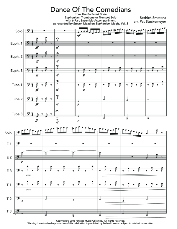 Produktgalerie: Seite 1 von 11 Dance of the Comedians, , (Euphonium/Tuba/Trompete Solo und EEETTT)