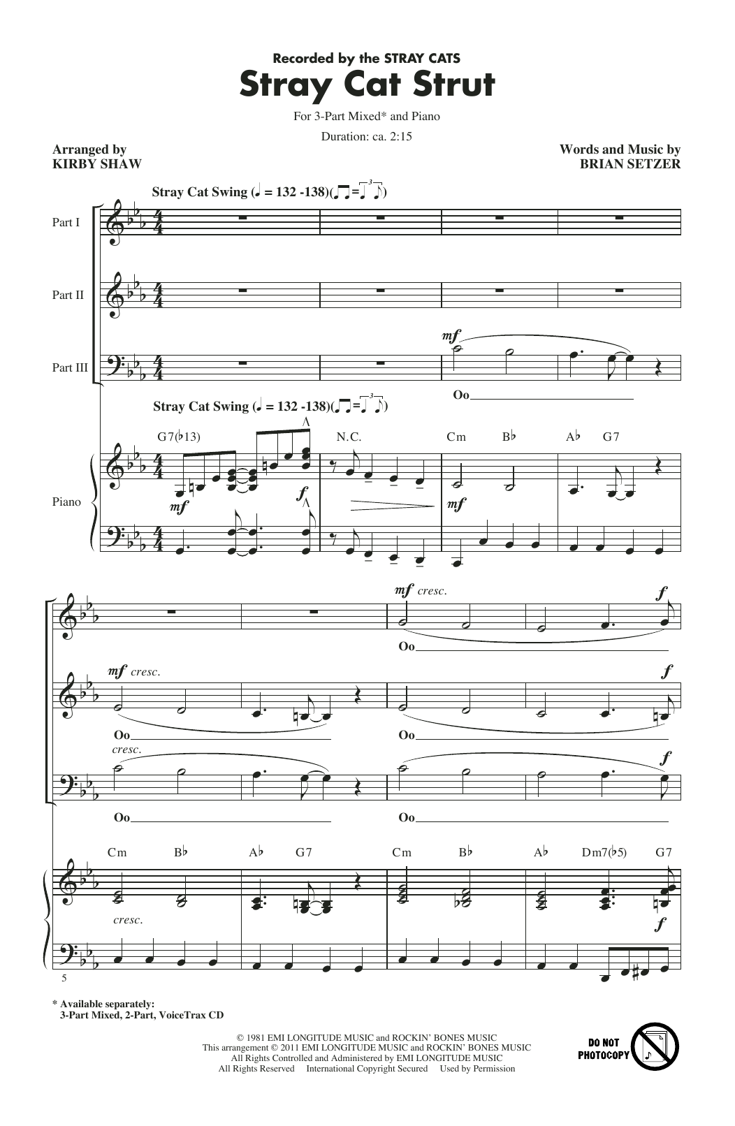Product picture to: Stray Cat Strut (arr. Kirby Shaw)