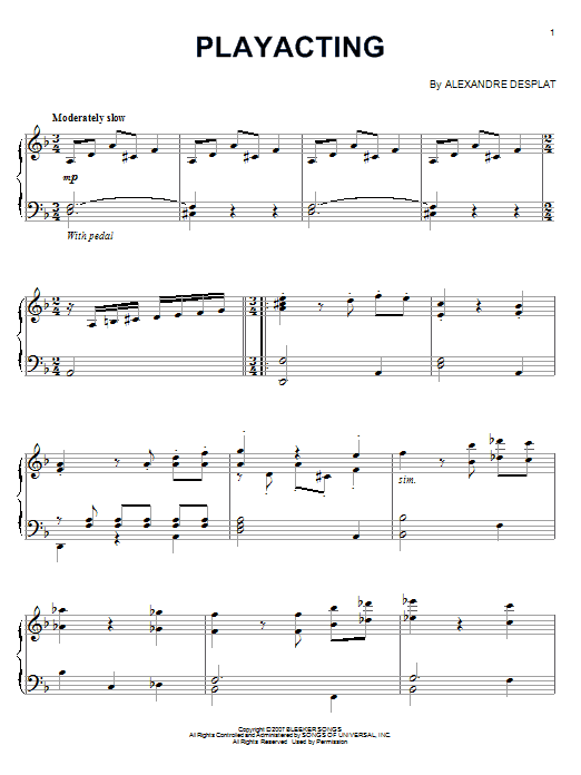 Product gallery: Page 1 of 1 Playacting, Alexandre Desplat