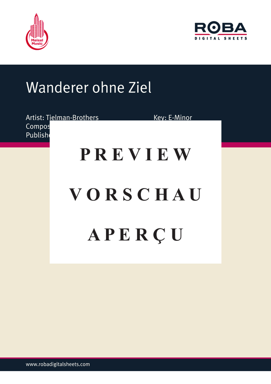 Produktgalerie: Seite 2 von 4 Wanderer ohne Ziel, Tielman-Brothers, Klavier und Gesang