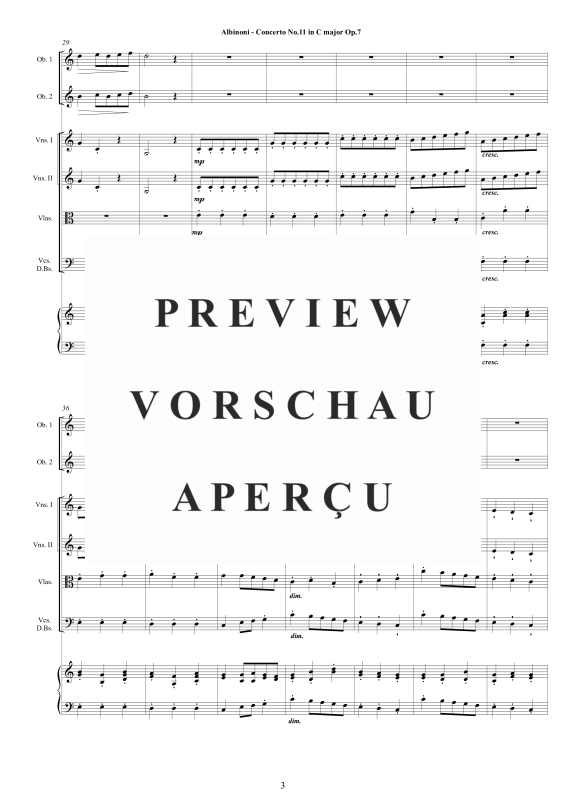 Product gallery: Page 4 of 11 Concerto No.11 in C-Dur Op.7, , 2 Solo Oboes, String Ensemble, and Harpsichord (Bc)