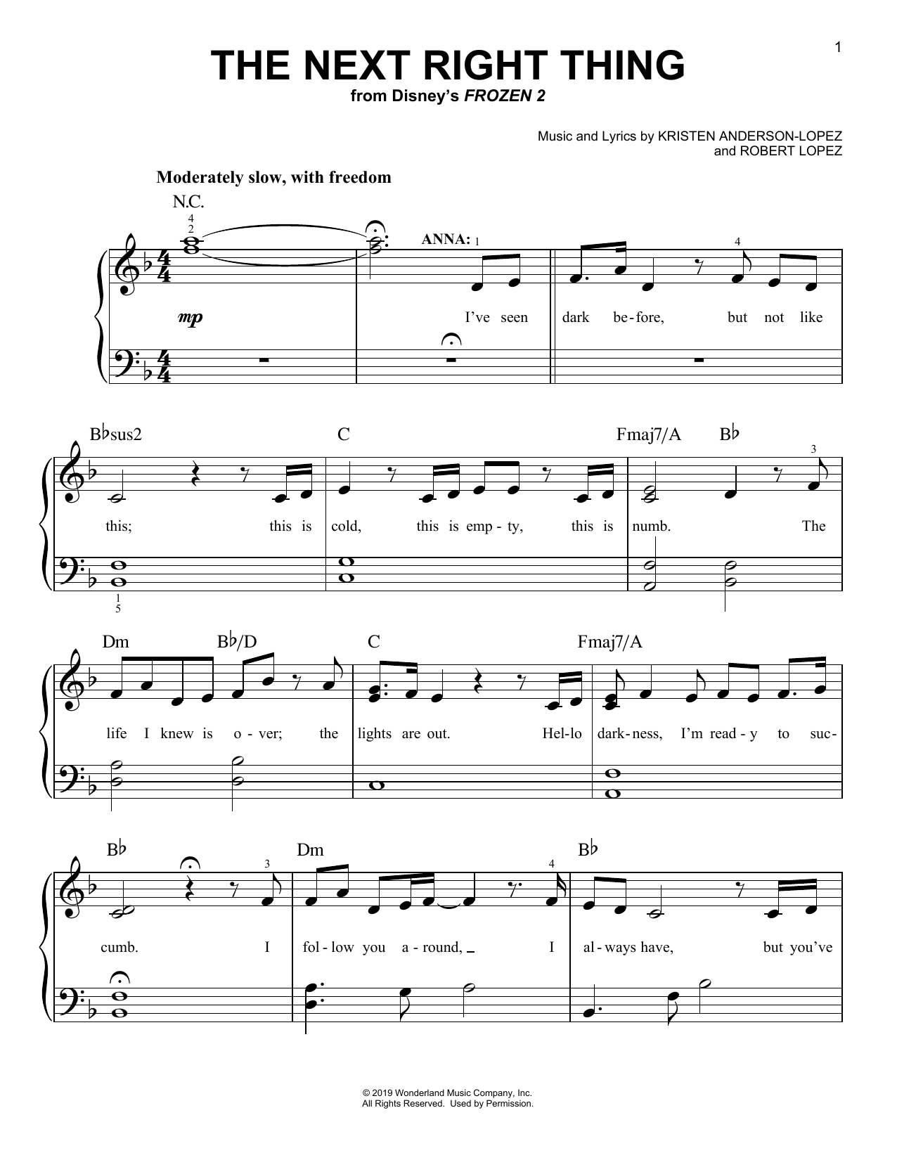 Produktbild zu: The Next Right Thing (from Disney's Frozen 2)