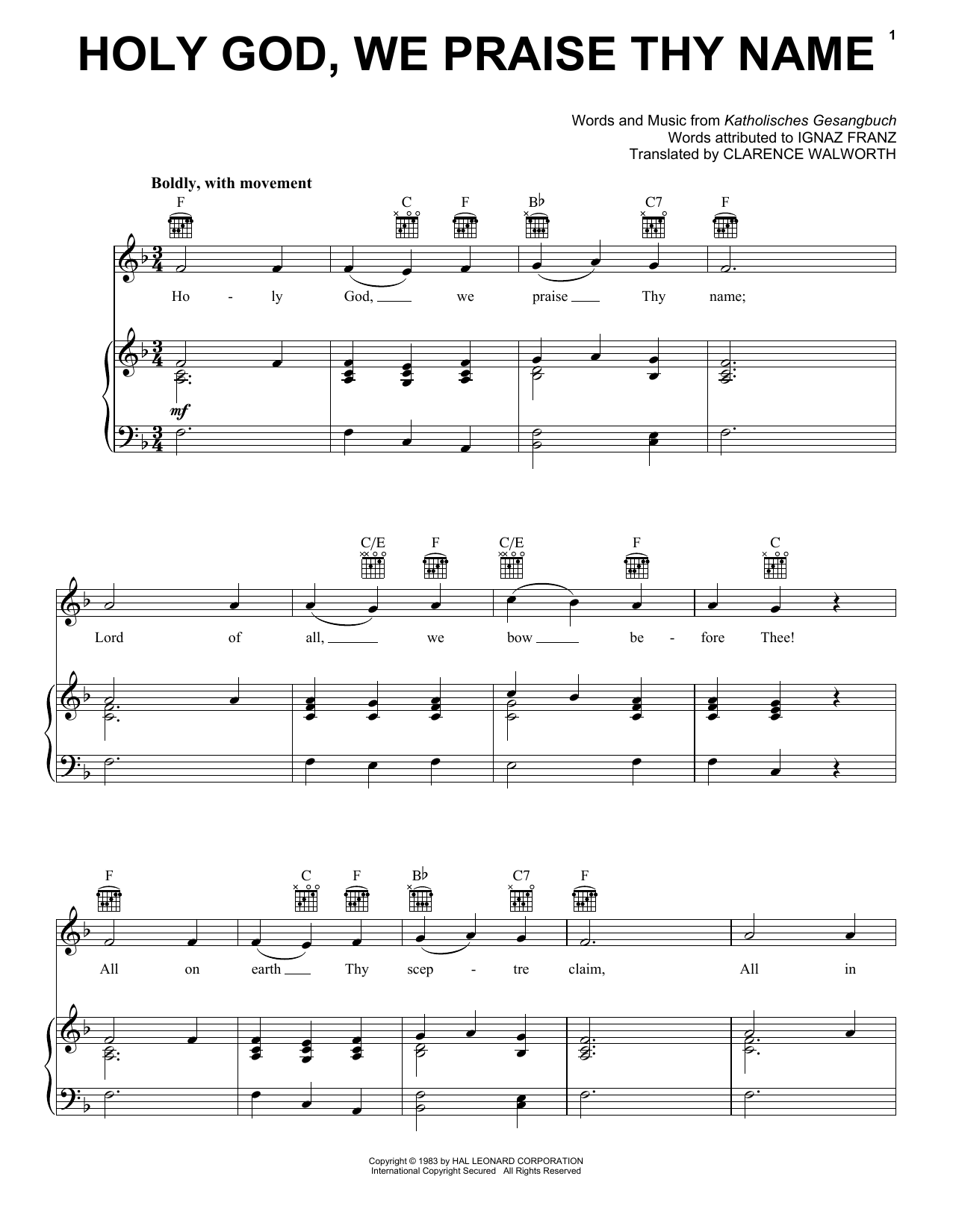 Produktbild zu: Holy God, We Praise Thy Name