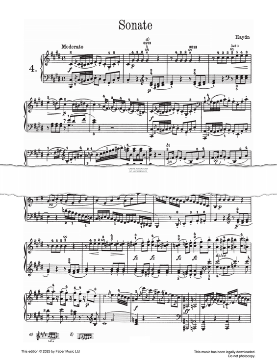 Produktgalerie: Seite 1 von 1 Sonata in C sharp minor Hob. XVI 36, Joseph Haydn, Klavier