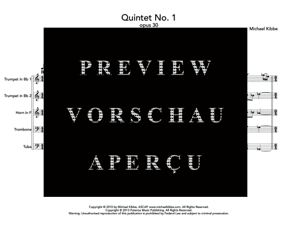 Produktgalerie: Seite 5 von 11 Quintet No. 1, Op. 30, , (Blechbläser Quintett)