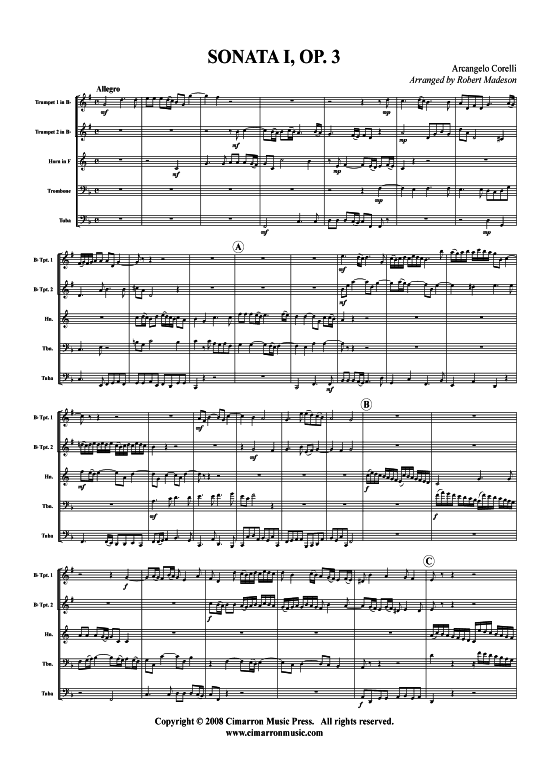 Produktbild zu: Sonata I, Op. 3 Arcangelo Corelli