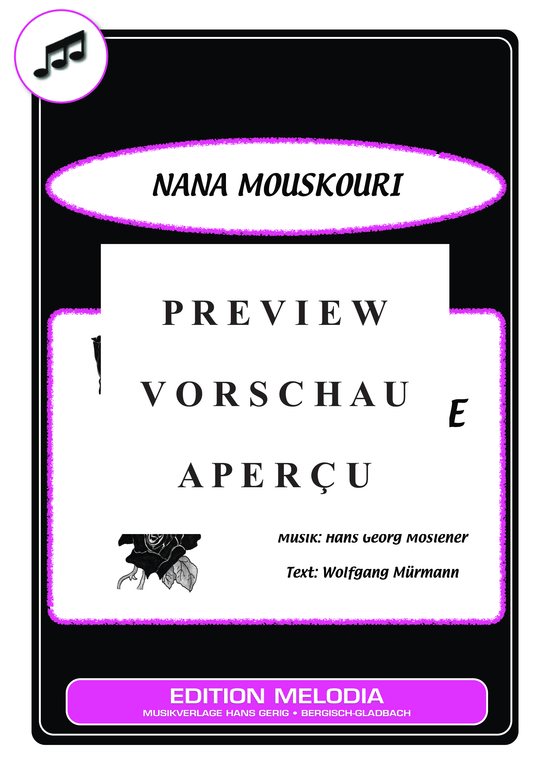 gallery: Sieben schwarze Rosen , Mouskouri, Nana, (Melodie-Stimmen in C/B/Es)