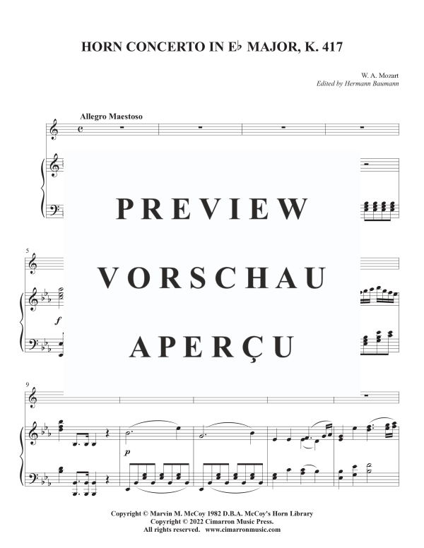Product gallery: Page 5 of 11 Horn Concerto K. 417 (No. 2), , Horn In F and Piano