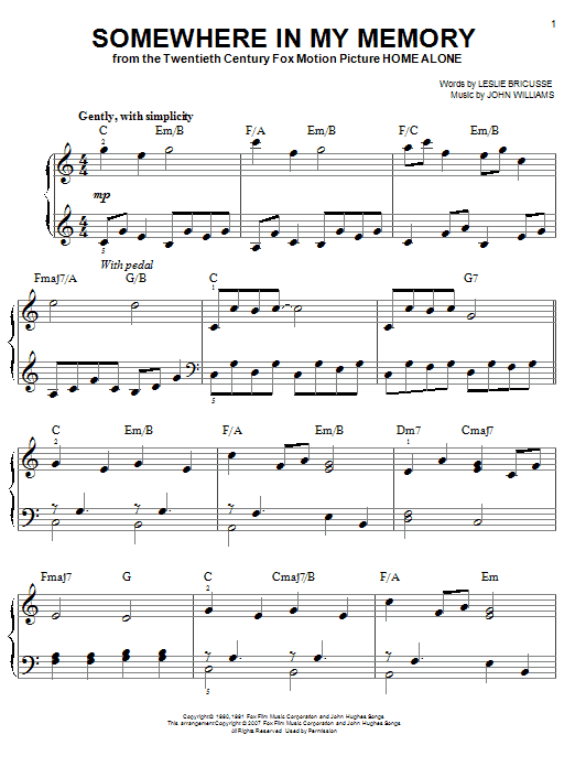 Produktgalerie: Seite 1 von 1 Somewhere In My Memory, John Williams, Klavier