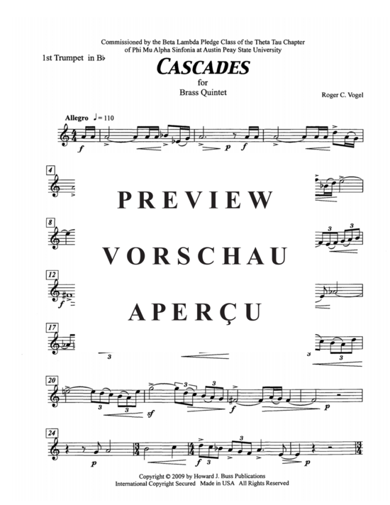 Produktgalerie: Seite 14 von 21 Cascades , , (Blechbläserquintett)