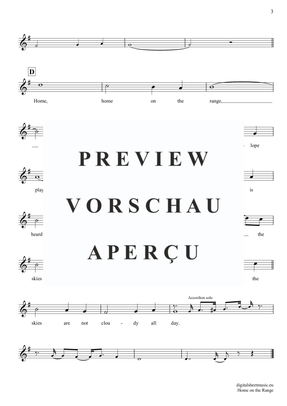 Produktgalerie: Seite 4 von 4 Home On The Range, Folk Song, American, Trompete in B