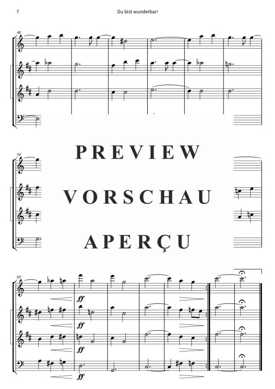 Produktgalerie: Seite 9 von 11 Du bist wunderbar! - Der herzlichste Knef-Song für dein Holzbläserquartett, , Holzbläser Quartett