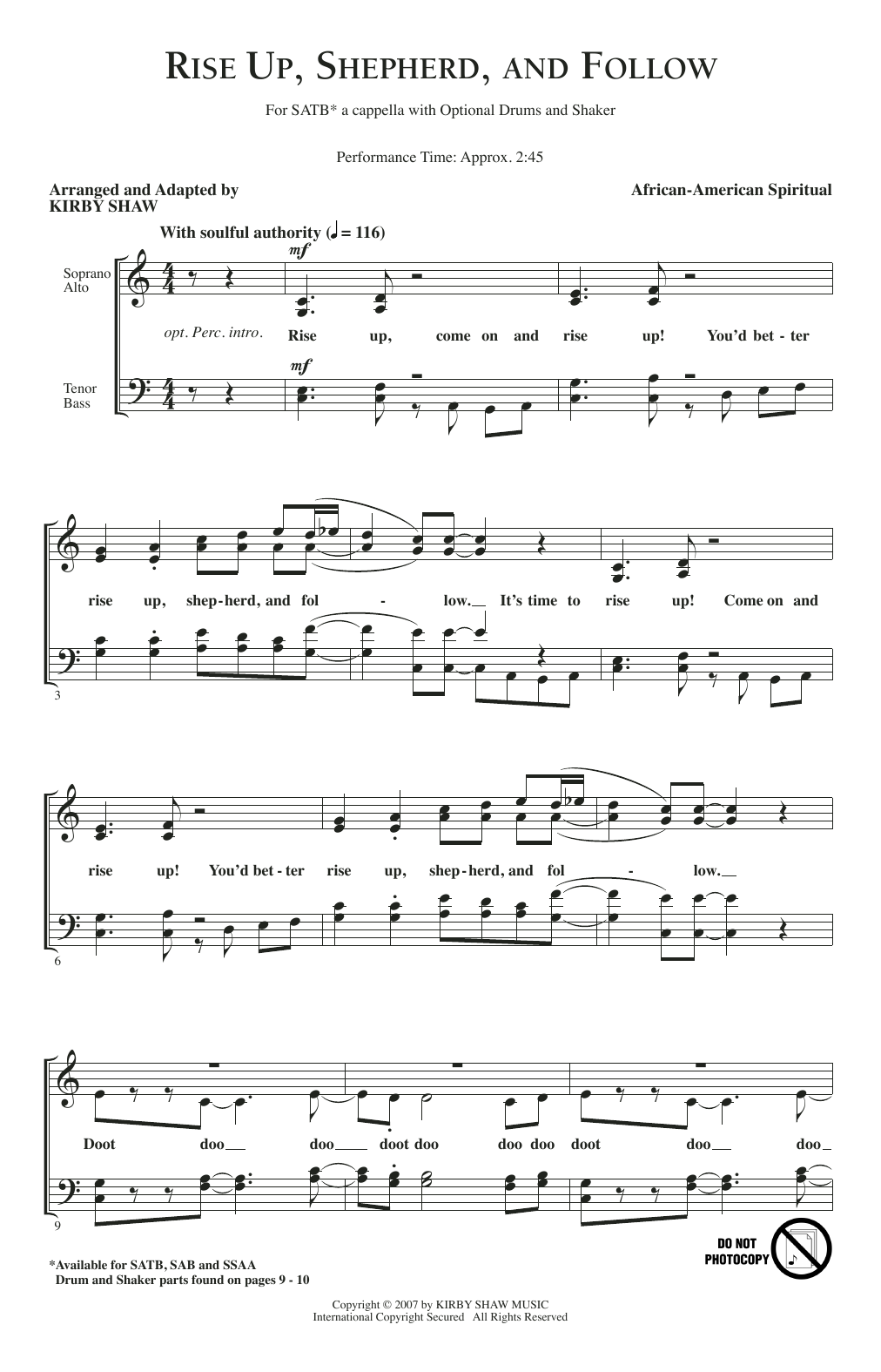 Produktgalerie: Seite 1 von 1 Rise Up, Shepherd, And Follow, Kirby Shaw, Chor