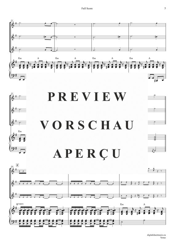 Product gallery: Page 6 of 11 Venus, Shocking Blue, (flute trio + piano)