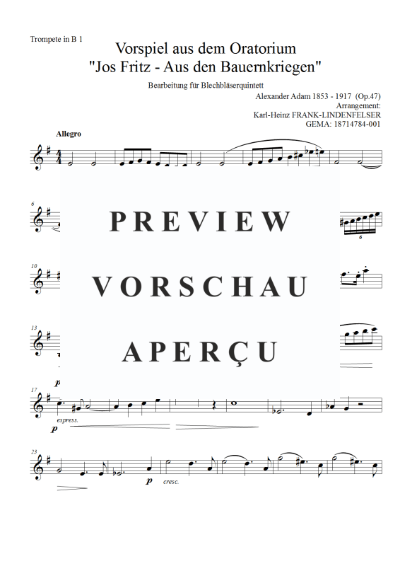 Product gallery: Page 10 of 11 Jos-Fritz (Vorspiel aus dem Oratorium Jos Fritz - aus den Bauernkriegen), , Brass Quintet