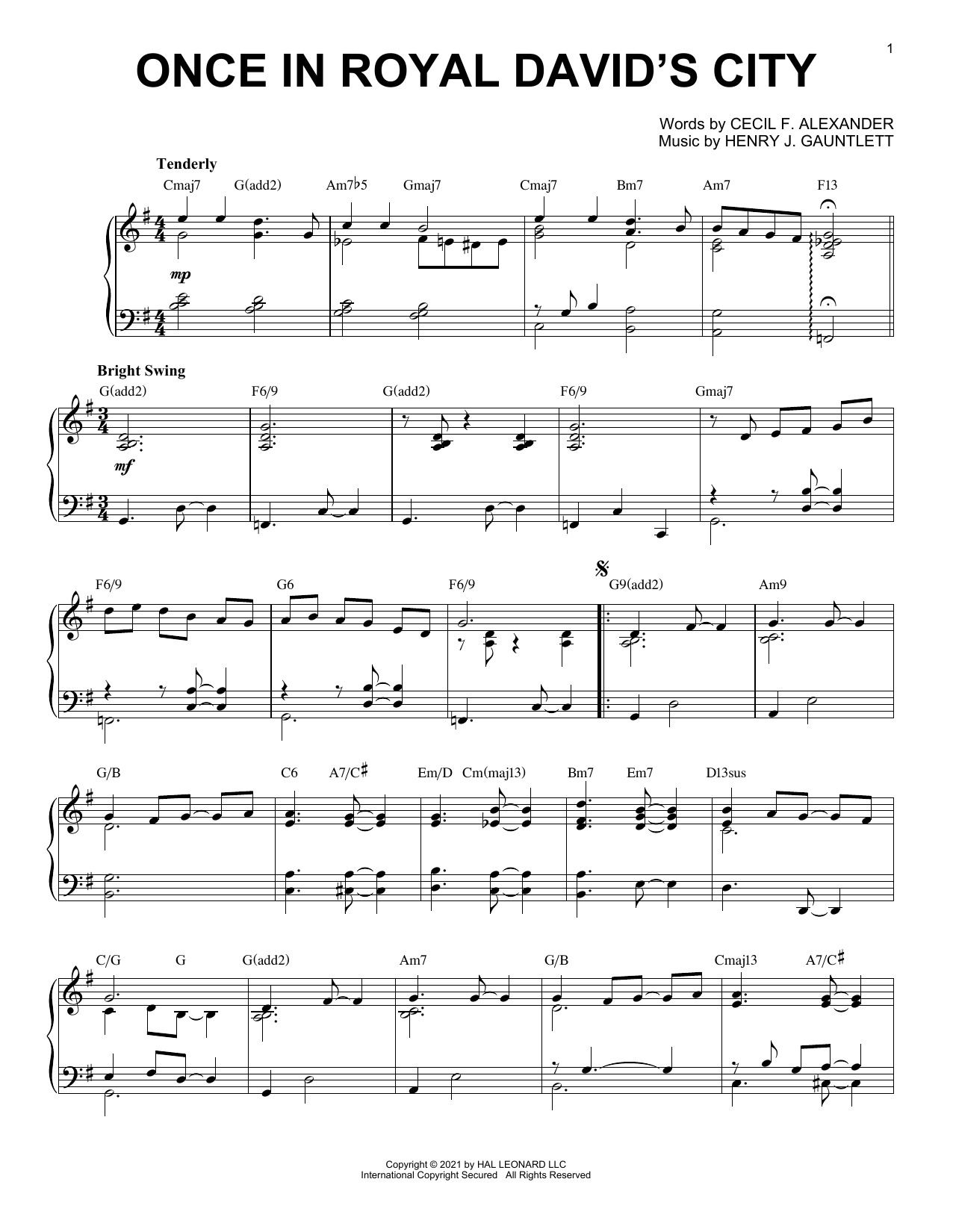Produktbild zu: Once In Royal David's City [Jazz version] (arr. Brent Edstrom)