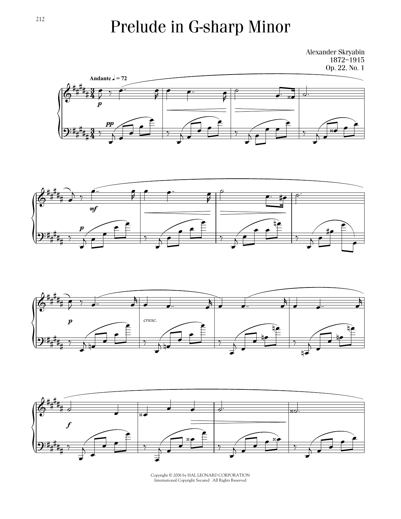 Produktbild zu: Prelude In G-Sharp Minor, Op. 22, No. 1