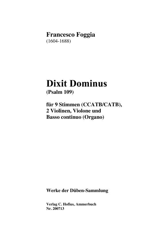 Produktbild zu: Dixit Dominus 