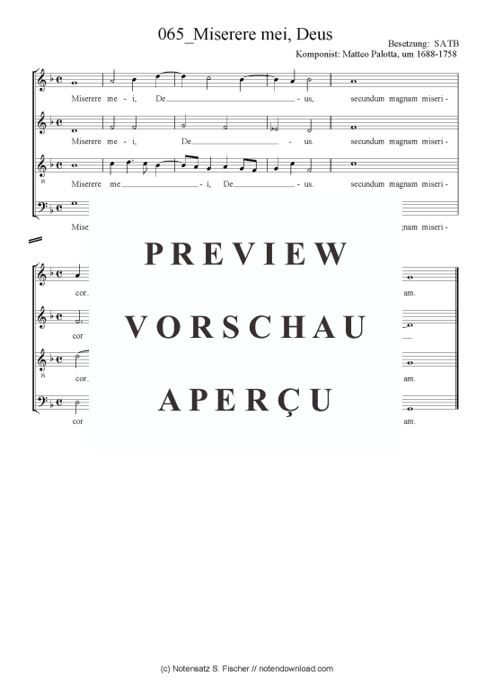 Product picture to: Miserere mei, Deus Matteo Palotta, um 1688-1758 