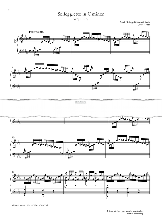 Produktgalerie: Seite 1 von 1 Solfeggietto in C minor (Wq. 117/2), Carl Philipp Emanuel Bach, Klavier