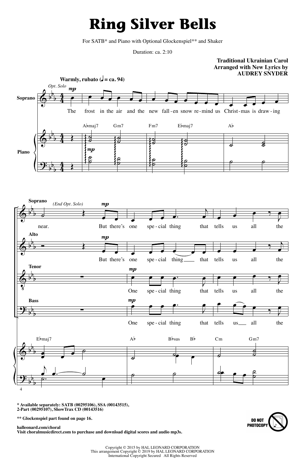 Produktbild zu: Ring Silver Bells (arr. Audrey Snyder)