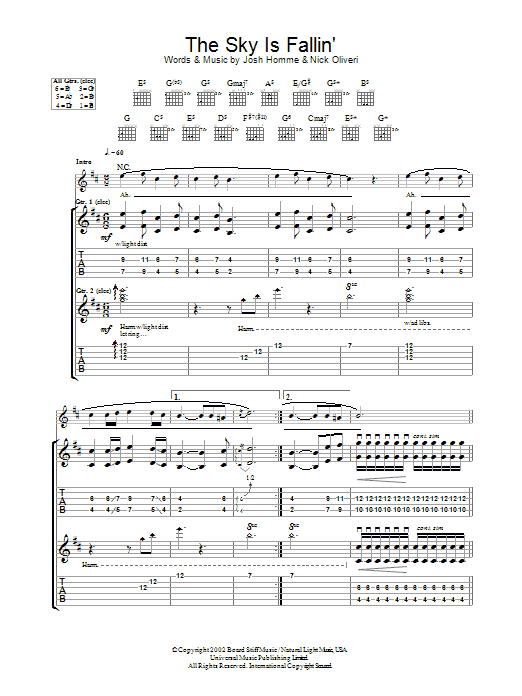 Produktgalerie: Seite 1 von 1 The Sky Is Fallin', Queens Of The Stone Age, Gitarre