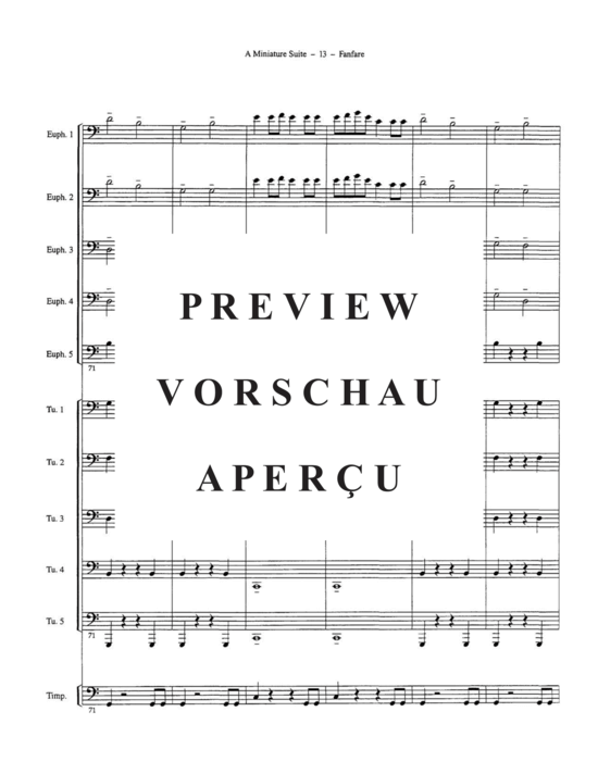 Produktgalerie: Seite 17 von 21 A Miniature Suite , , (Tuba Ensemble EEEETTTT + Pauken, Bass, Klavier)