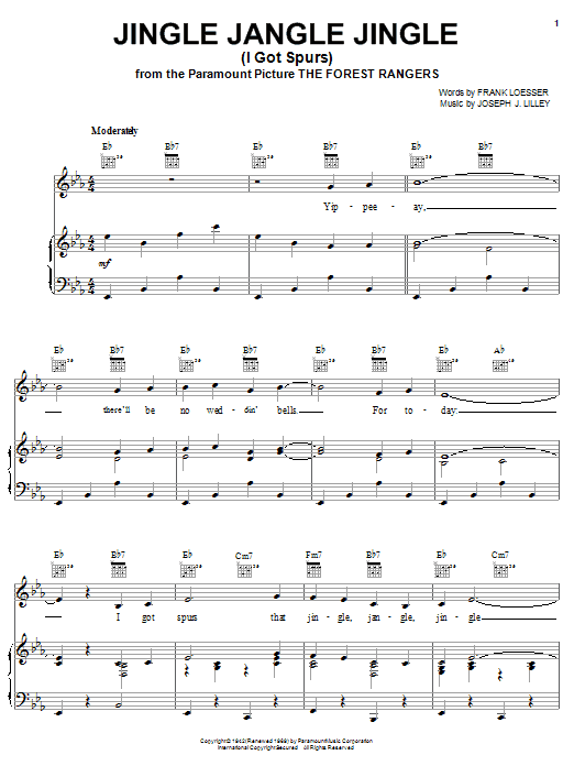 Produktgalerie: Seite 1 von 1 Jingle Jangle Jingle (I Got Spurs), Gene Autry, Gesang, Gitarre, Klavier