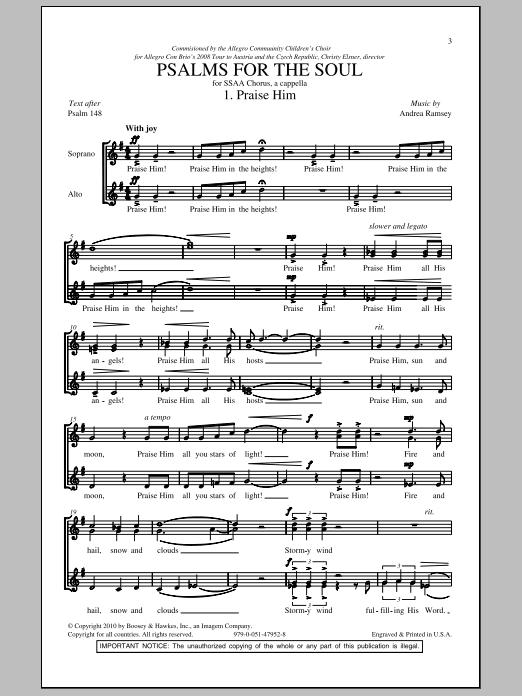 Produktgalerie: Seite 1 von 1 Psalms For The Soul, Andrea Ramsey, Chor