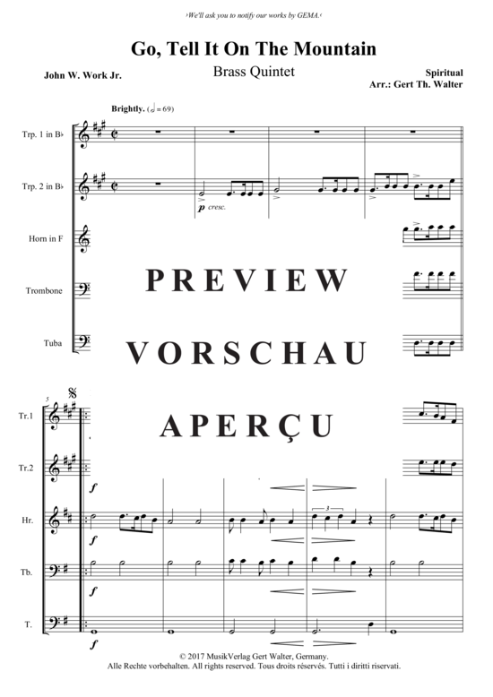 Produktgalerie: Seite 2 von 3 Go Tell It On The Mountain , , (Blechbläserquintett)