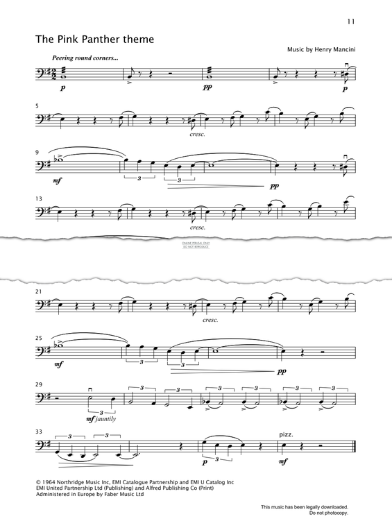 gallery: The Pink Panther, Henry Mancini, Violoncello