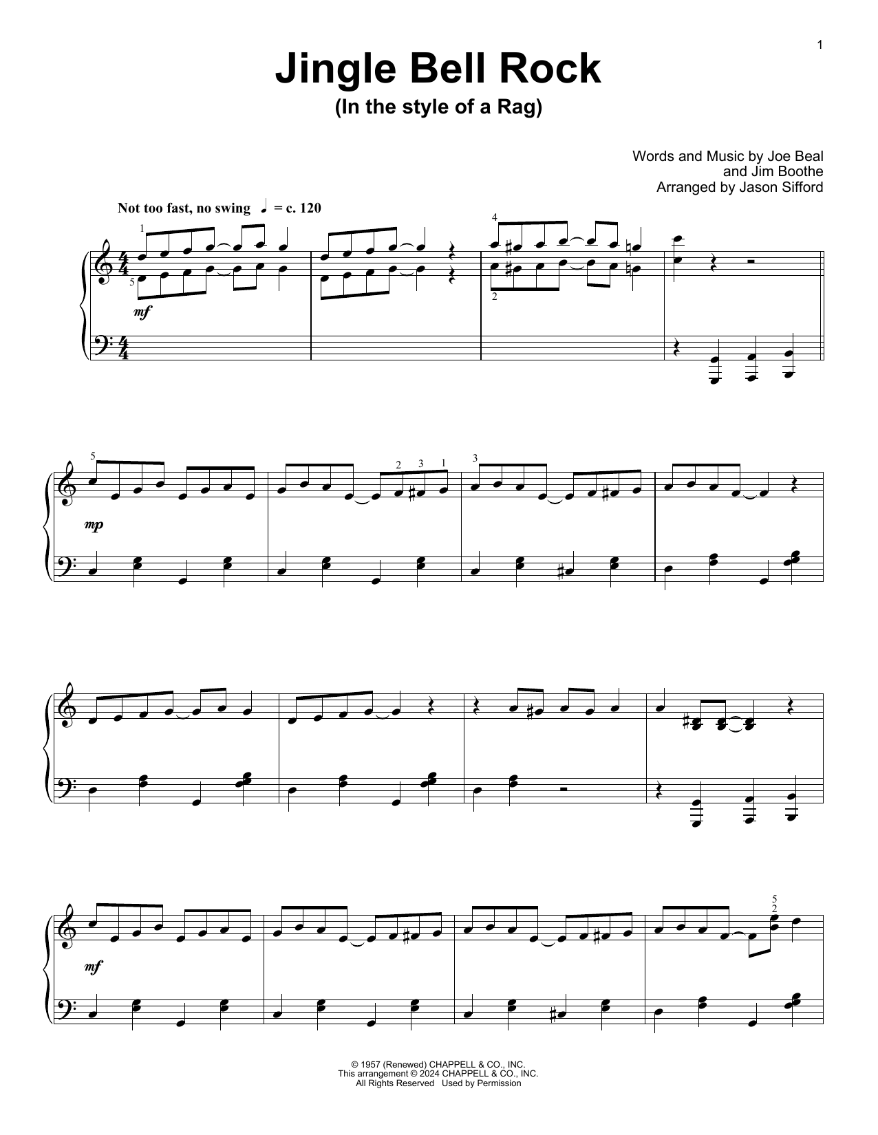 Produktgalerie: Seite 1 von 1 Jingle Bell Rock (arr. Jason Sifford), Bobby Helms, Klavier