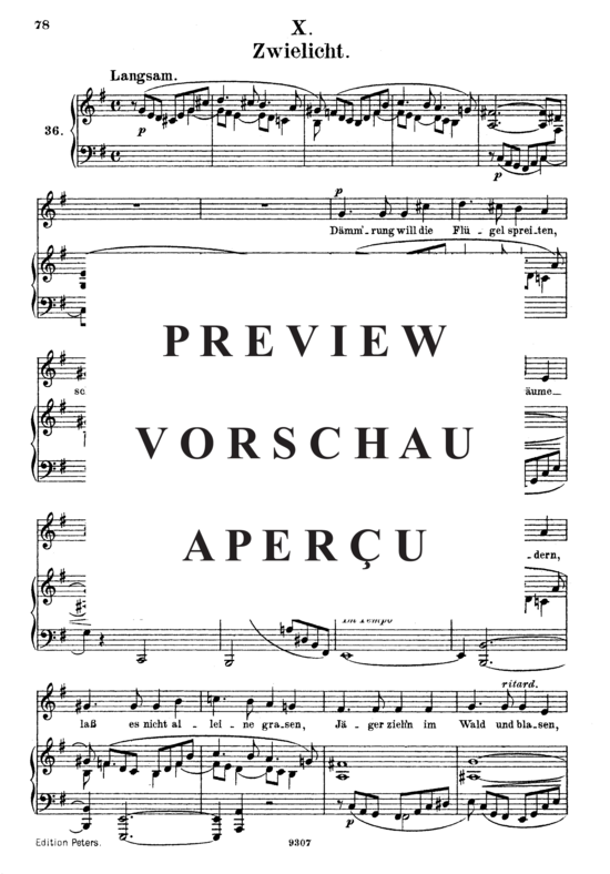 Product gallery: Page 2 of 3 Zwielicht Op.39 No.10, , High Voice and Piano