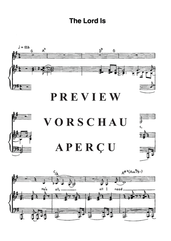 Product gallery: Page 4 of 5 The Lord is , , Piano and Voice