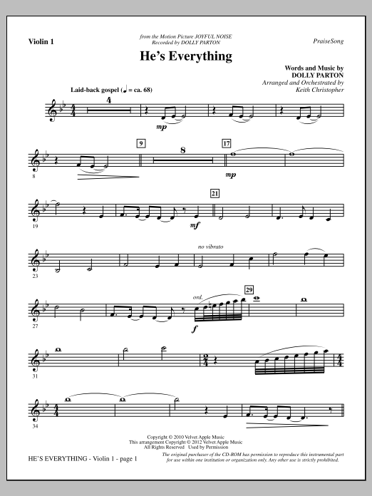 Produktbild zu: He's Everything - Violin 1