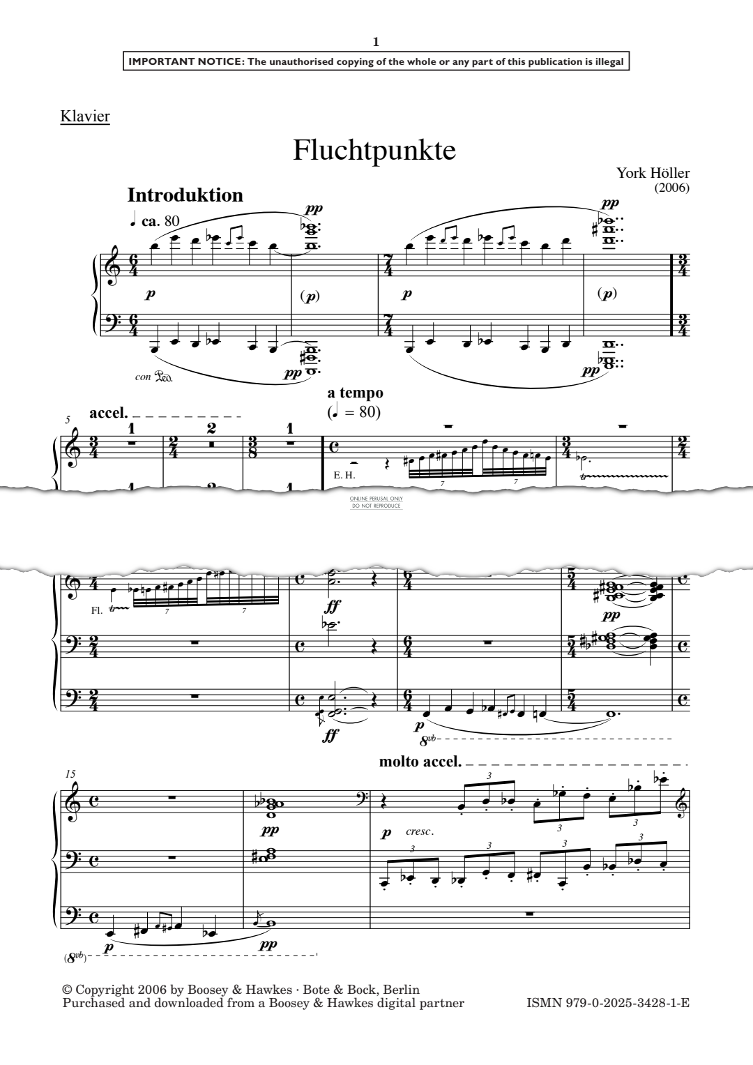 Produktgalerie: Seite 1 von 1 Fluchtpunkte, York Höller, Klavier