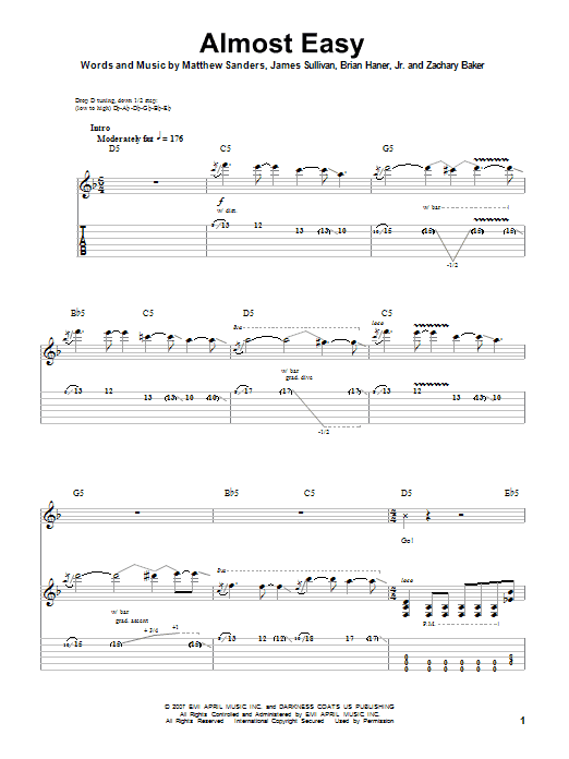 Produktgalerie: Seite 1 von 1 Almost Easy, Avenged Sevenfold, Gitarre