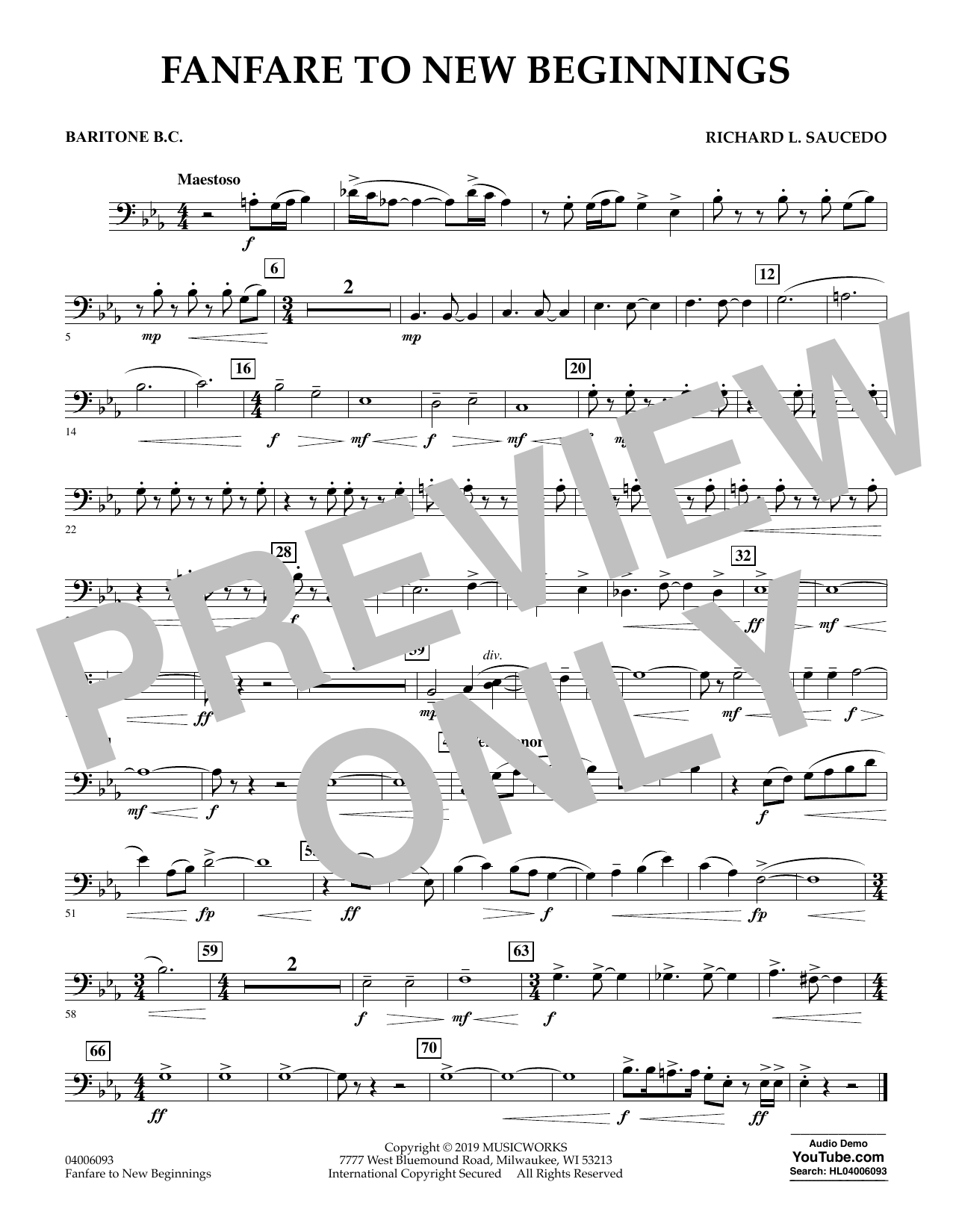 Produktbild zu: Fanfare for New Beginnings - Baritone B.C.