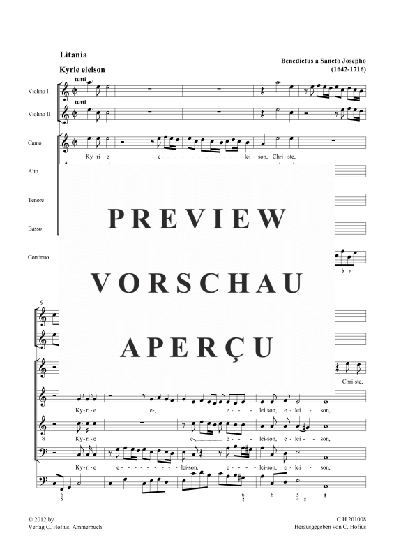 gallery: Litania: Kyrie eleison, , (Gemischtes Ensemble Vokalstimmen CATB, 2 Violinen und BC)