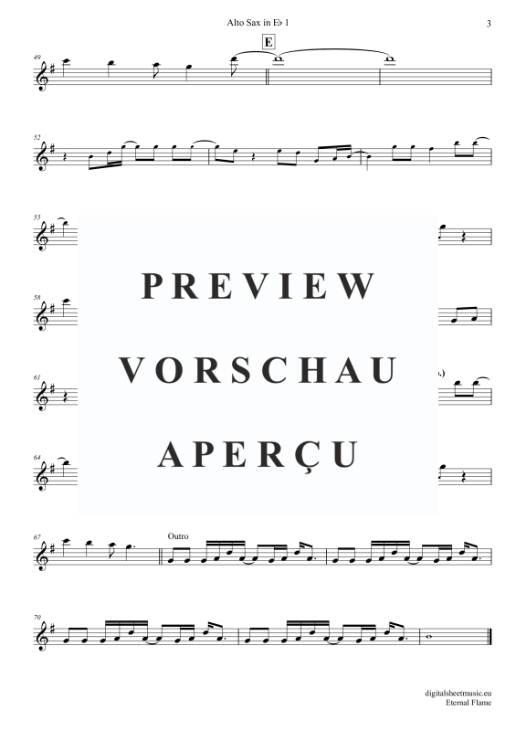 Produktgalerie: Seite 9 von 11 Eternal Flame, The Bangles, (Saxophon Trio AAA(T) + Klavier)