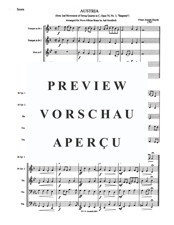 Product gallery: Page 3 of 9 Austria (Streichquartett in C Opus 76), , Brass Quintet