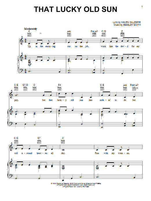 Produktgalerie: Seite 1 von 1 That Lucky Old Sun (Just Rolls Around Heaven All Day), Johnny Cash, Gesang, Gitarre, Klavier