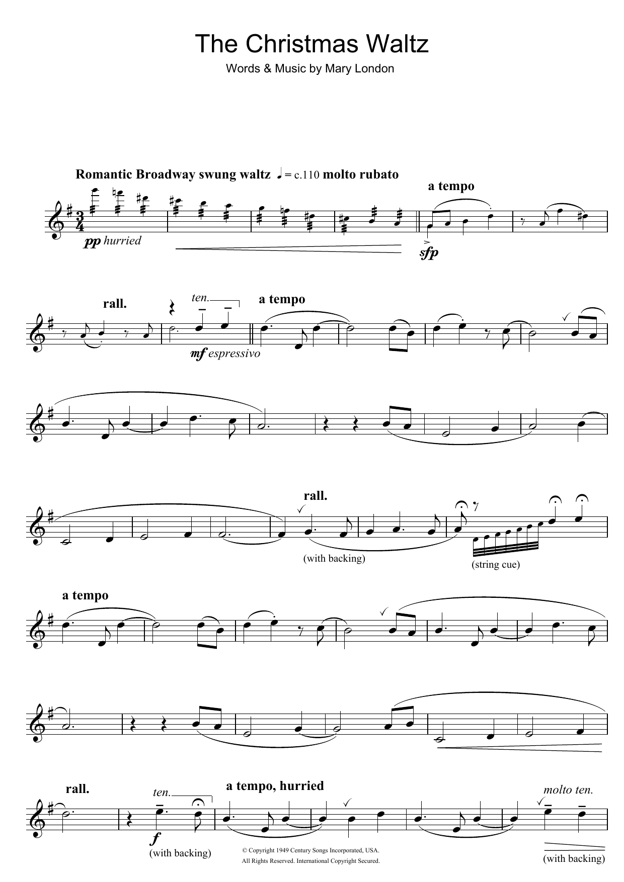 Product gallery: Page 1 of 1 The Christmas Waltz, Mary London
