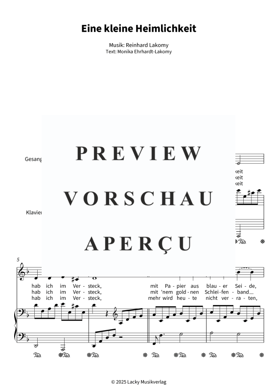Produktgalerie: Seite 5 von 6 Eine kleine Heimlichkeit, , Gesang und Klavier