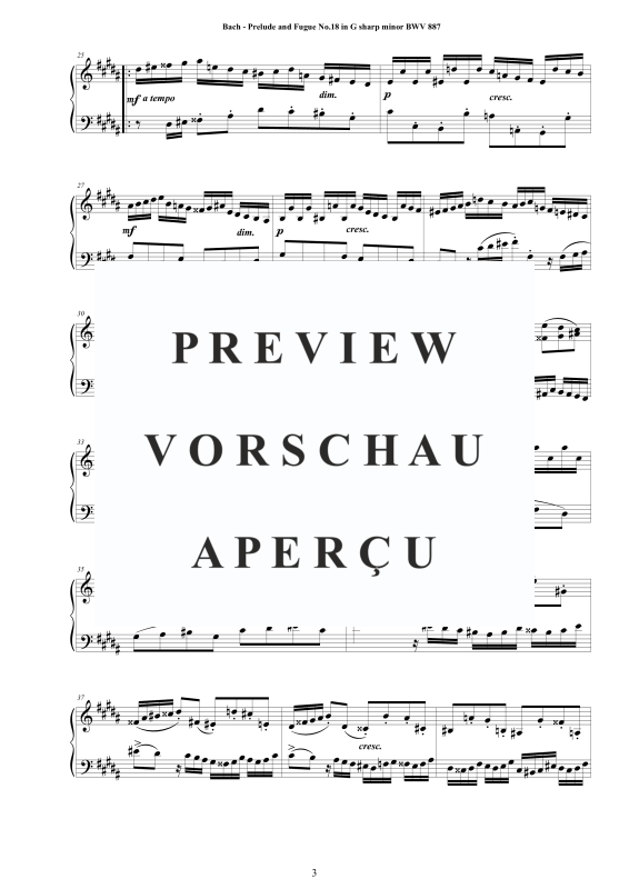 Product gallery: Page 4 of 10 Präludium und Fuge Nr. 18 in Gis-Moll BWV 887, , Solo Piano