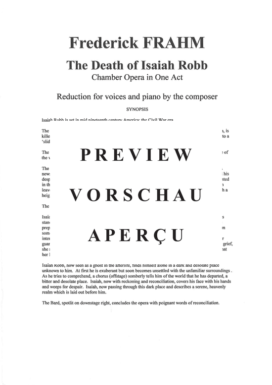 Product gallery: Page 2 of 21 The Death of Isiah Robb , , (mezzo soprano, baritone + male choir TBB + piano)